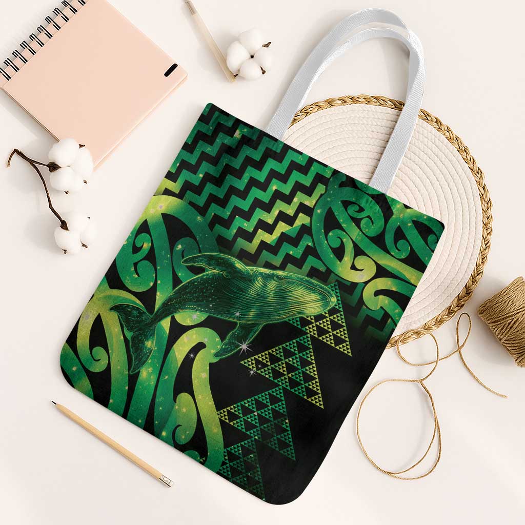 Humpback Whale Matariki New Zealand Tote Bag NZ Maori Paikea Poutama Luxury Green