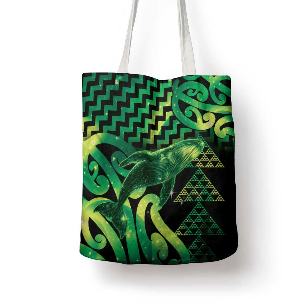 Humpback Whale Matariki New Zealand Tote Bag NZ Maori Paikea Poutama Luxury Green