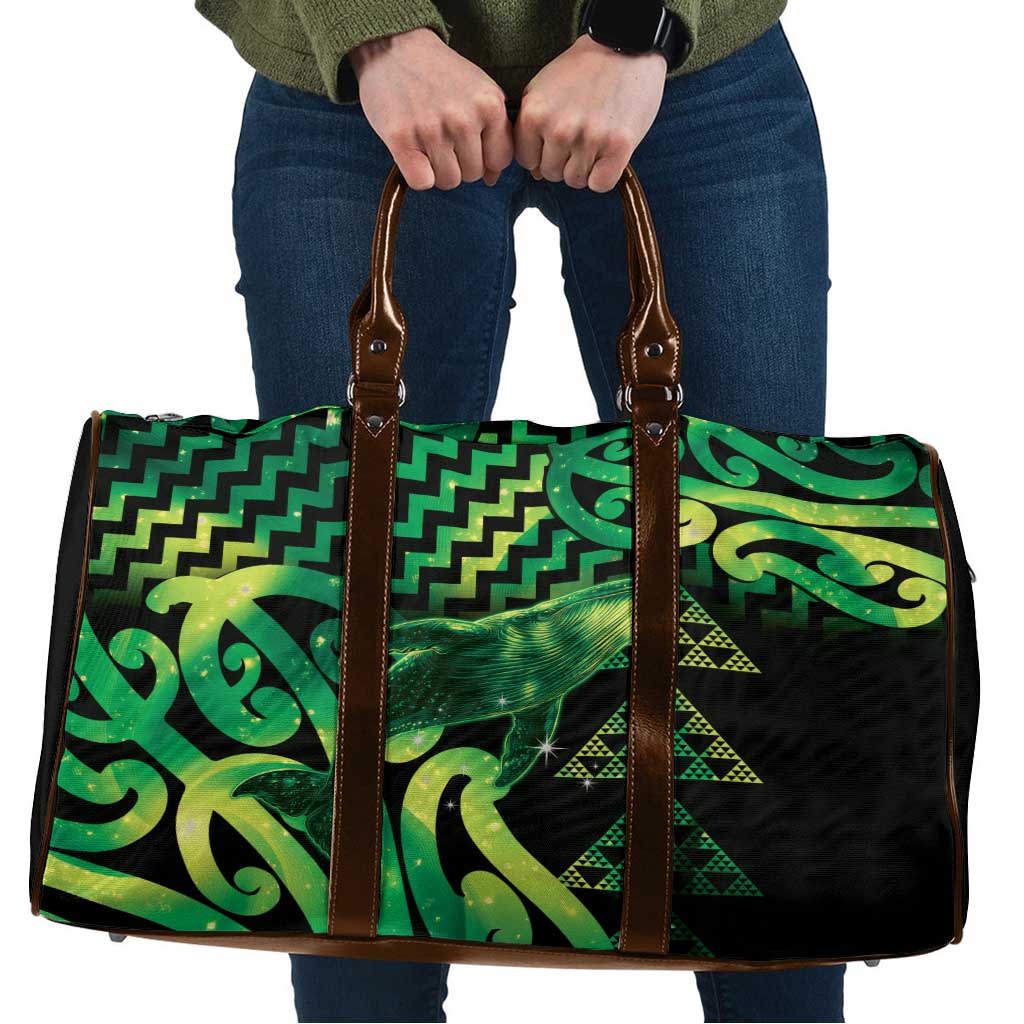 Humpback Whale Matariki New Zealand Travel Bag NZ Maori Paikea Poutama Luxury Green LT14 Green - Polynesian Pride