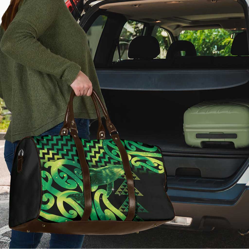 Humpback Whale Matariki New Zealand Travel Bag NZ Maori Paikea Poutama Luxury Green LT14 - Polynesian Pride