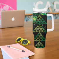 Humpback Whale Matariki New Zealand Tumbler With Handle NZ Maori Paikea Poutama Luxury Green
