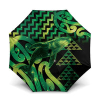Humpback Whale Matariki New Zealand Umbrella NZ Maori Paikea Poutama Luxury Green