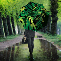 Humpback Whale Matariki New Zealand Umbrella NZ Maori Paikea Poutama Luxury Green