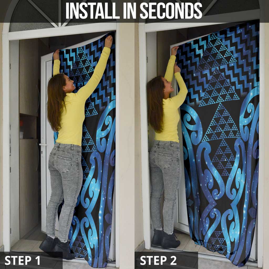 Taniko Motifs Matariki New Zealand Door Cover NZ Niho Taniwha Poutama