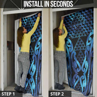 Taniko Motifs Matariki New Zealand Door Cover NZ Niho Taniwha Poutama