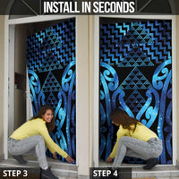 Taniko Motifs Matariki New Zealand Door Cover NZ Niho Taniwha Poutama