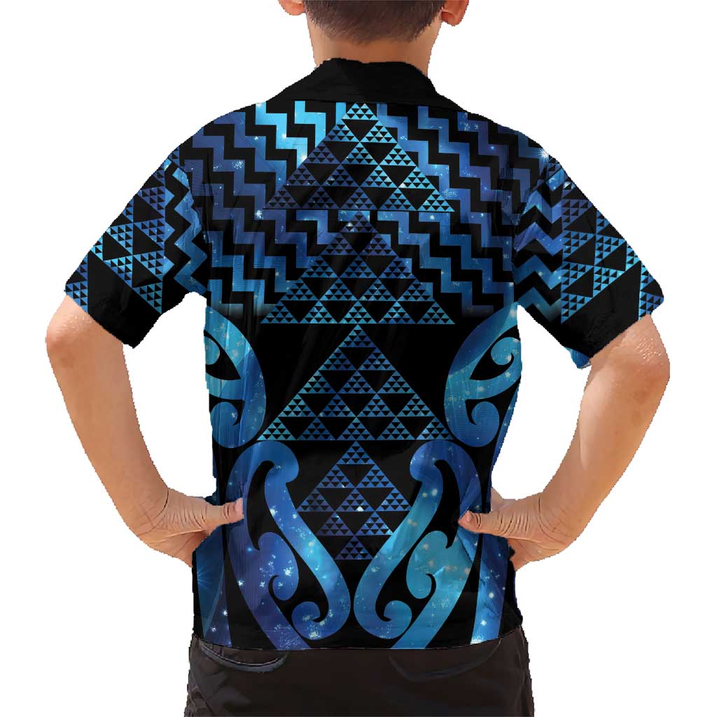 Taniko Motifs Matariki New Zealand Family Matching Summer Maxi Dress and Hawaiian Shirt NZ Niho Taniwha Poutama LT14 - Polynesian Pride
