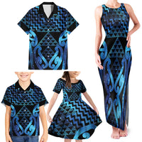 Taniko Motifs Matariki New Zealand Family Matching Tank Maxi Dress and Hawaiian Shirt NZ Niho Taniwha Poutama LT14 - Polynesian Pride