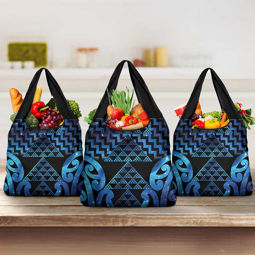 Taniko Motifs Matariki New Zealand Grocery Bag NZ Niho Taniwha Poutama