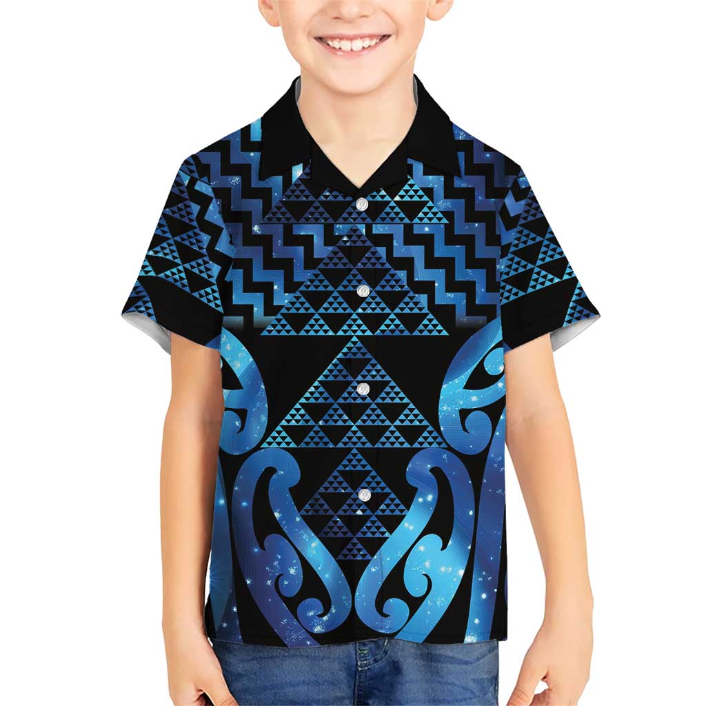 Taniko Motifs Matariki New Zealand Kid Hawaiian Shirt NZ Niho Taniwha Poutama