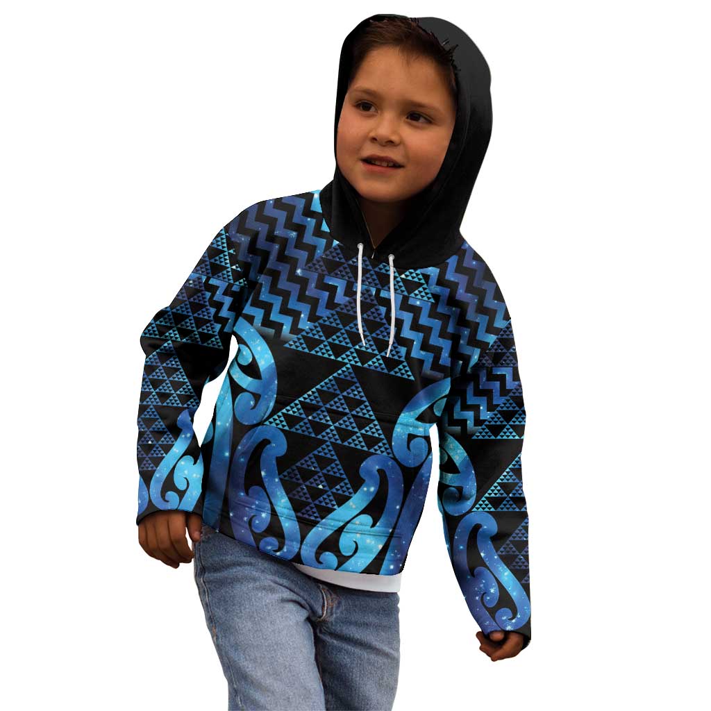Taniko Motifs Matariki New Zealand Kid Hoodie NZ Niho Taniwha Poutama