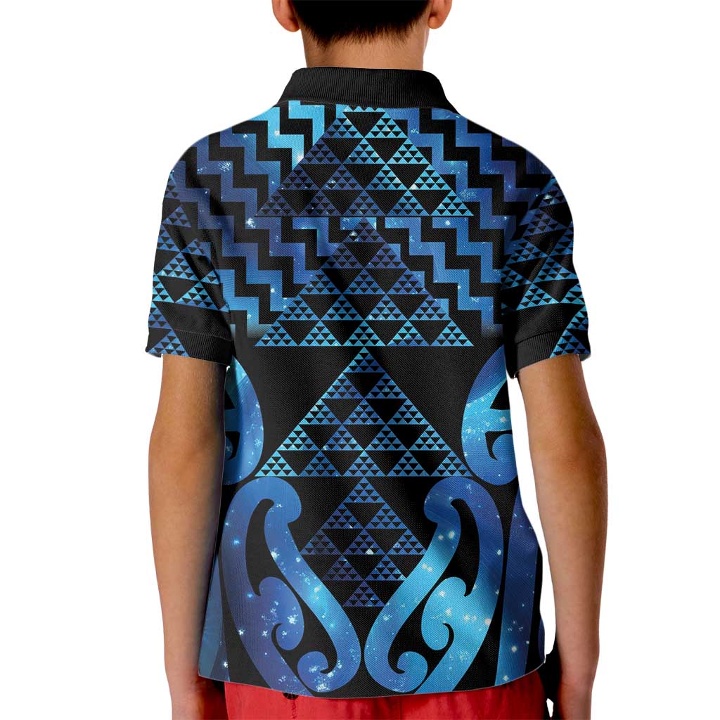 Taniko Motifs Matariki New Zealand Kid Polo Shirt NZ Niho Taniwha Poutama