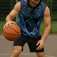 Taniko Motifs Matariki New Zealand Sleeveless Hoodie NZ Niho Taniwha Poutama