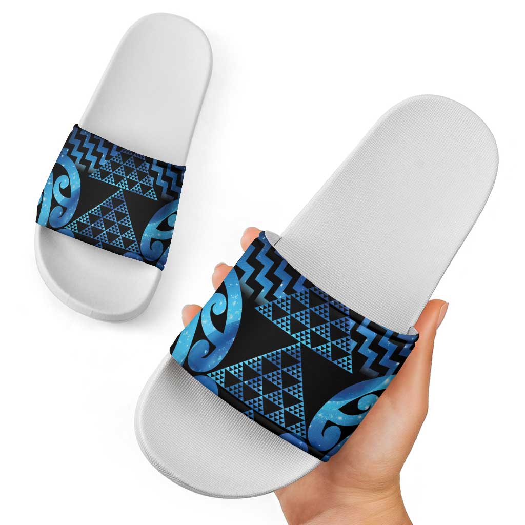 Taniko Motifs Matariki New Zealand Slide Sandals NZ Niho Taniwha Poutama