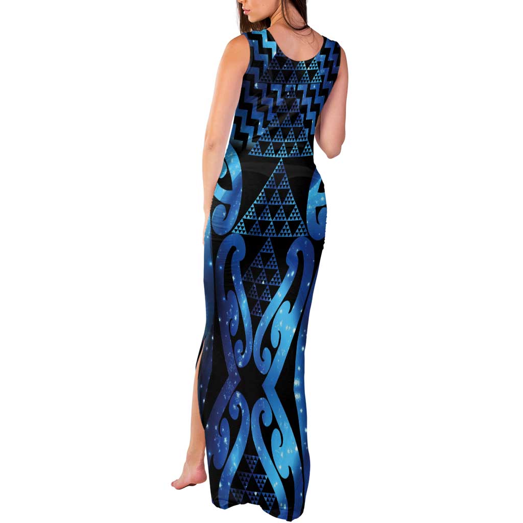 Taniko Motifs Matariki New Zealand Tank Maxi Dress NZ Niho Taniwha Poutama