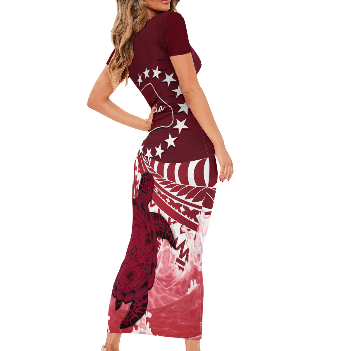 Cook Islands Mangaia Gospel Day Family Matching Short Sleeve Bodycon Dress and Hawaiian Shirt Polynesian Art With Sea Turtle LT14 - Polynesian Pride