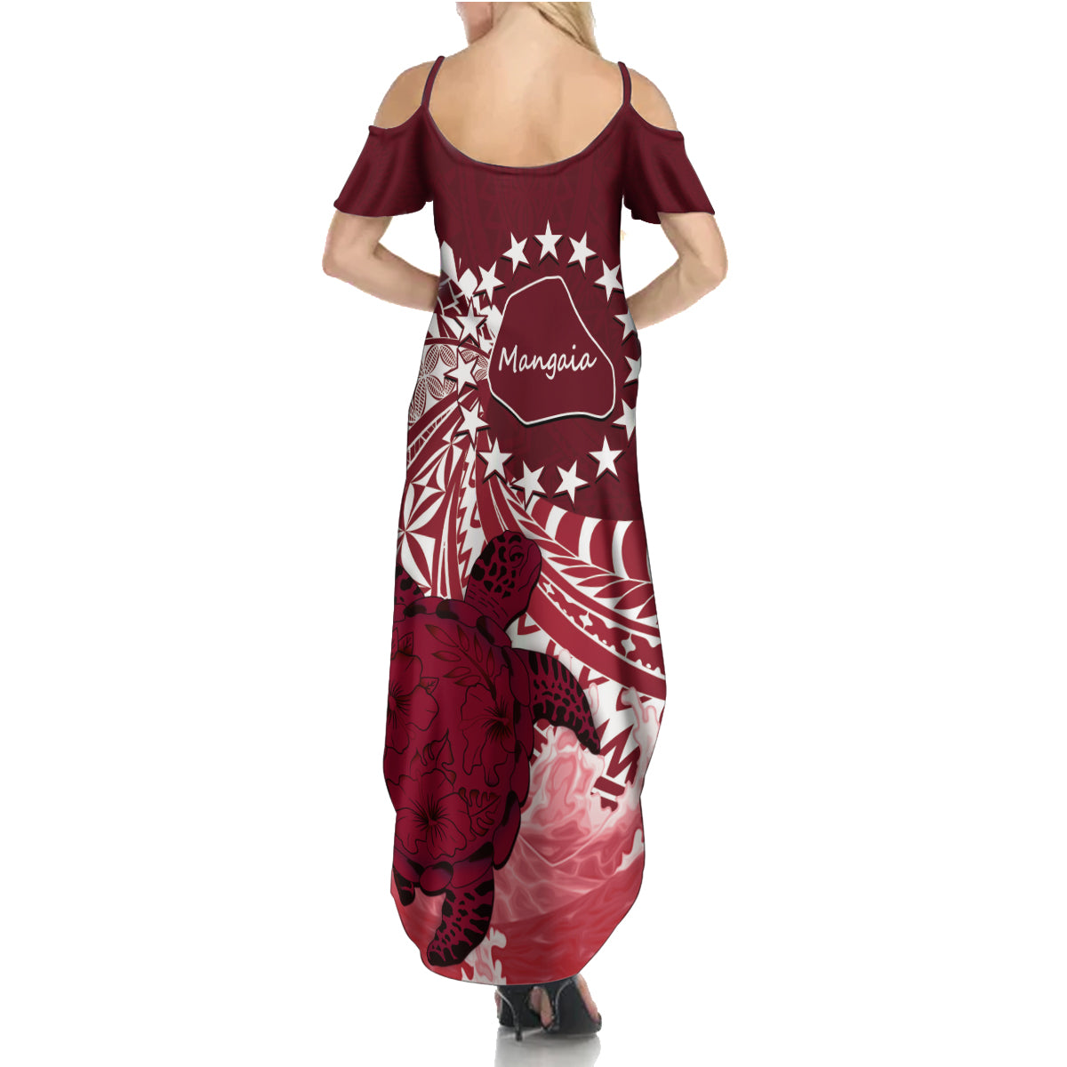 Cook Islands Mangaia Gospel Day Family Matching Summer Maxi Dress and Hawaiian Shirt Polynesian Art With Sea Turtle LT14 - Polynesian Pride