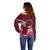 Cook Islands Mangaia Gospel Day Off Shoulder Sweater Polynesian Art With Sea Turtle