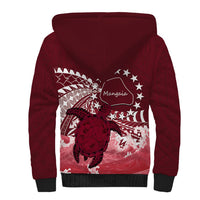 Cook Islands Mangaia Gospel Day Sherpa Hoodie Polynesian Art With Sea Turtle