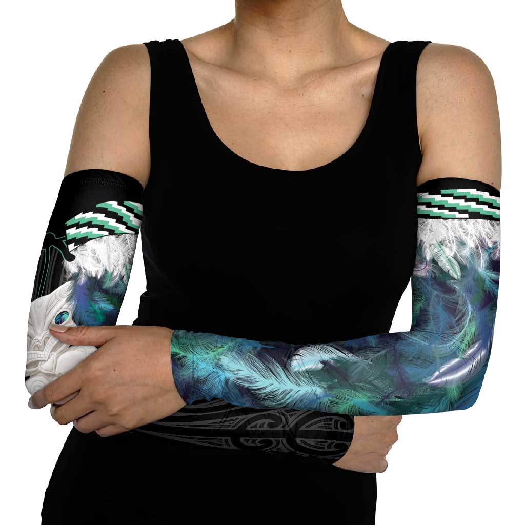 Aotearoa Korowai Motif Arm Sleeves Hei Tiki Poutama Maori Pattern LT14 - Polynesian Pride