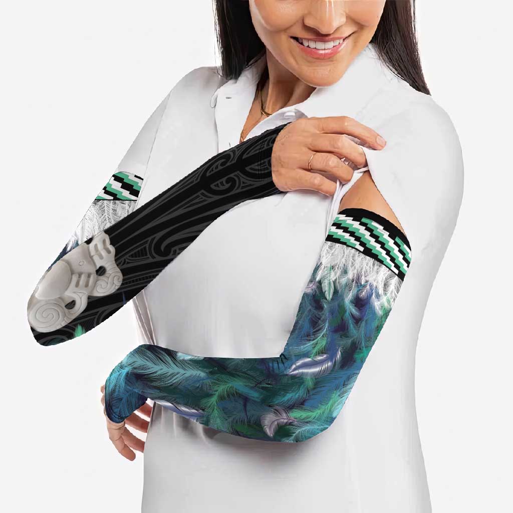 Aotearoa Korowai Motif Arm Sleeves Hei Tiki Poutama Maori Pattern LT14 - Polynesian Pride