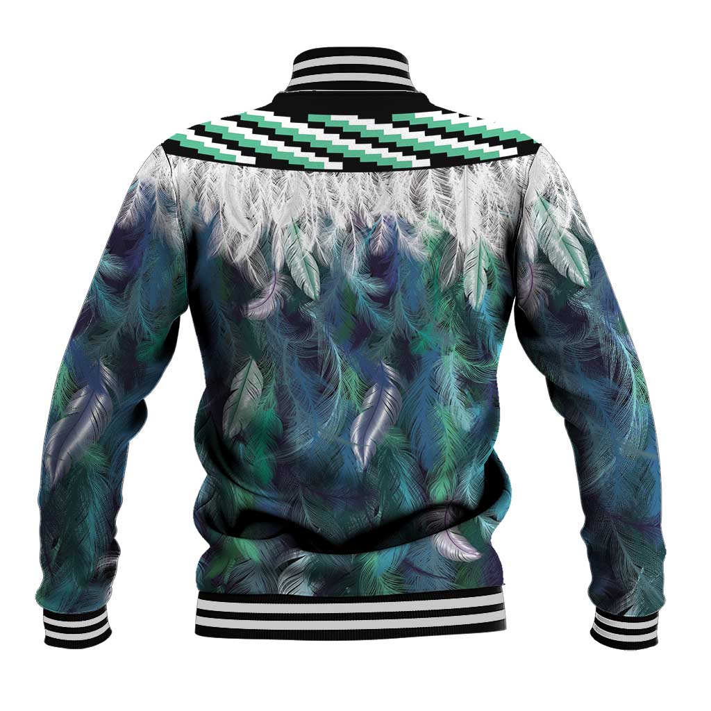 Aotearoa Korowai Motif Baseball Jacket Hei Tiki Poutama Maori Pattern