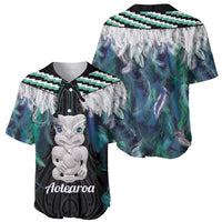 Aotearoa Korowai Motif Baseball Jersey Hei Tiki Poutama Maori Pattern
