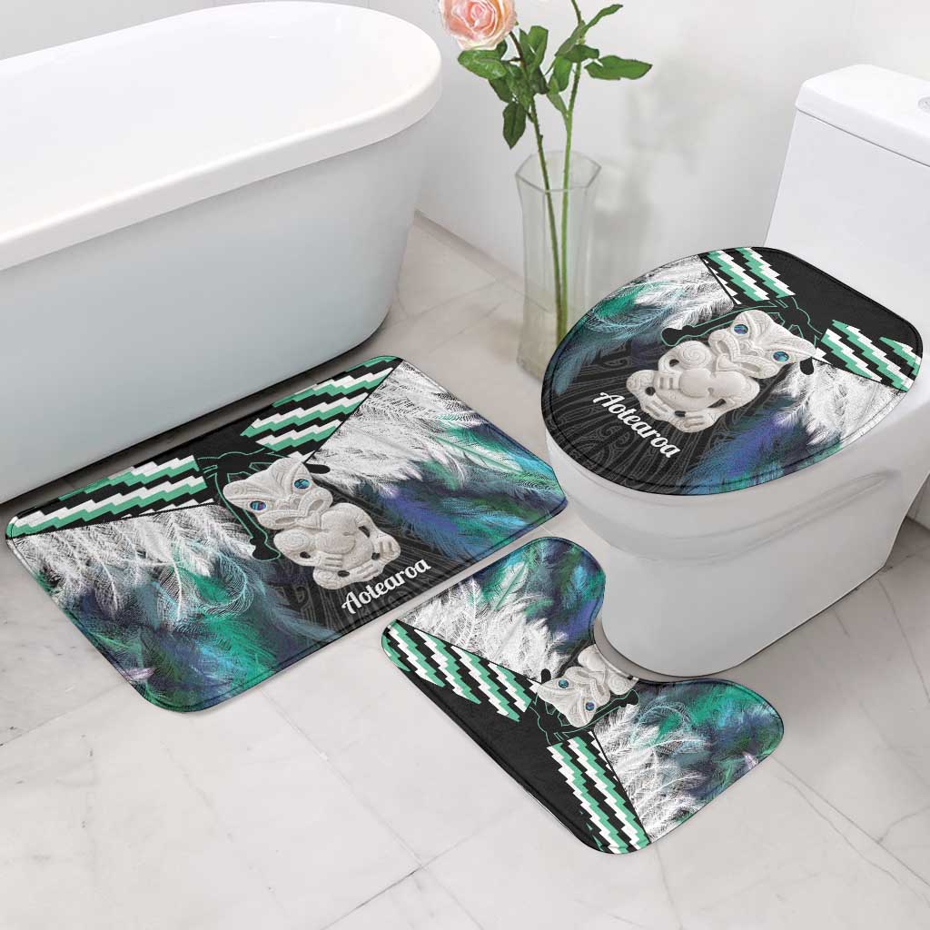 Aotearoa Korowai Motif Bathroom Set Hei Tiki Poutama Maori Pattern LT14 - Polynesian Pride