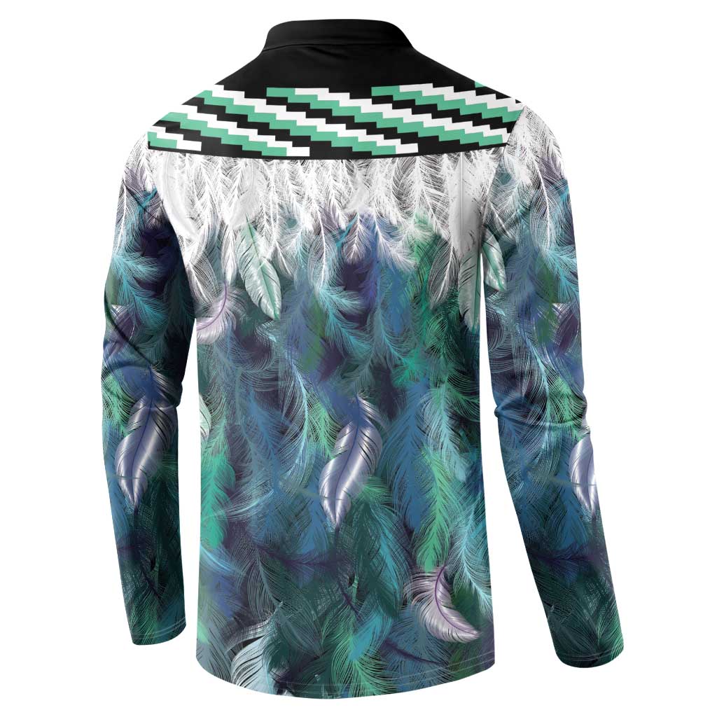 Aotearoa Korowai Motif Button Sweatshirt Hei Tiki Poutama Maori Pattern