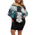 Aotearoa Korowai Motif Family Matching Off Shoulder Short Dress and Hawaiian Shirt Hei Tiki Poutama Maori Pattern