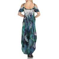 Aotearoa Korowai Motif Family Matching Summer Maxi Dress and Hawaiian Shirt Hei Tiki Poutama Maori Pattern LT14 - Polynesian Pride