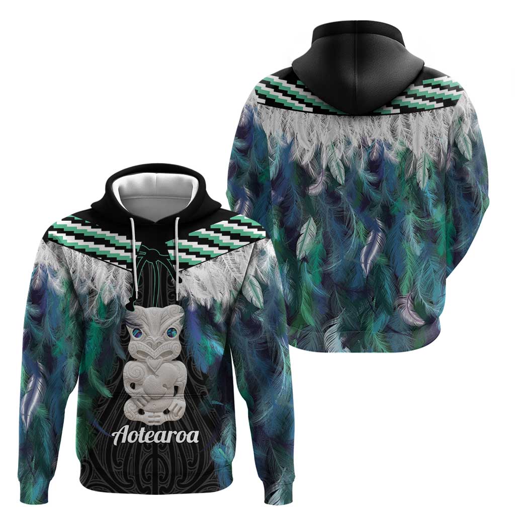 Aotearoa Korowai Motif Hoodie Hei Tiki Poutama Maori Pattern LT14 - Polynesian Pride
