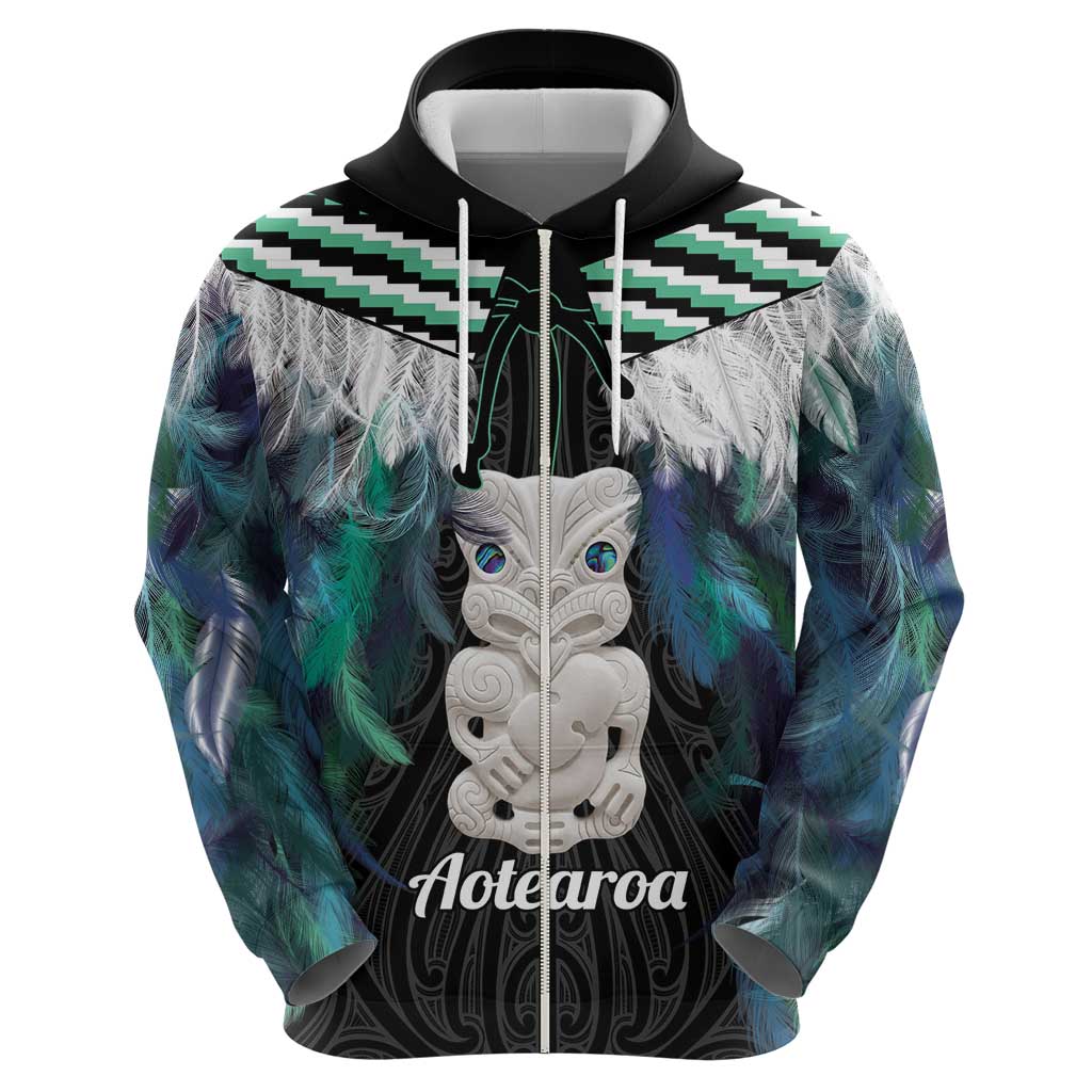 Aotearoa Korowai Motif Hoodie Hei Tiki Poutama Maori Pattern LT14 - Polynesian Pride