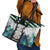 Aotearoa Korowai Motif Leather Tote Bag Hei Tiki Poutama Maori Pattern