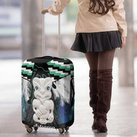 Aotearoa Korowai Motif Luggage Cover Hei Tiki Poutama Maori Pattern