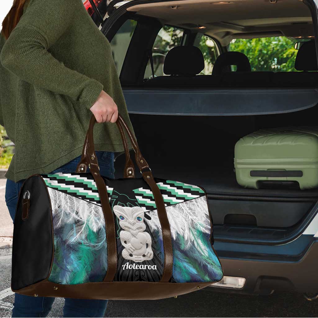 Aotearoa Korowai Motif Travel Bag Hei Tiki Poutama Maori Pattern - Polynesian Pride
