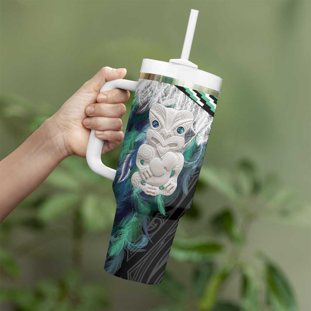 Aotearoa Korowai Motif Tumbler With Handle Hei Tiki Poutama Maori Pattern LT14 - Polynesian Pride