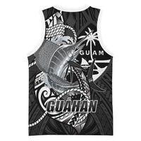 Guam Blue Marlin Fishing Basketball Jersey Guahan Fish Hook Tattoo Black Version