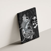 Guam Blue Marlin Fishing Canvas Wall Art Guahan Fish Hook Tattoo Black Version