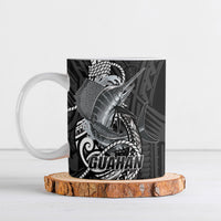 Guam Blue Marlin Fishing Ceramic Mug Guahan Fish Hook Tattoo Black Version