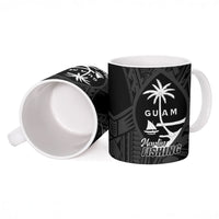 Guam Blue Marlin Fishing Ceramic Mug Guahan Fish Hook Tattoo Black Version