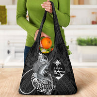 Guam Blue Marlin Fishing Grocery Bag Guahan Fish Hook Tattoo Black Version