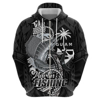 Guam Blue Marlin Fishing Hoodie Guahan Fish Hook Tattoo Black Version
