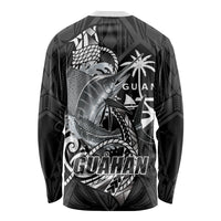 Guam Blue Marlin Fishing Long Sleeve Shirt Guahan Fish Hook Tattoo Black Version