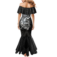 Guam Blue Marlin Fishing Mermaid Dress Guahan Fish Hook Tattoo Black Version