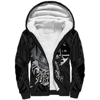 Guam Blue Marlin Fishing Sherpa Hoodie Guahan Fish Hook Tattoo Black Version