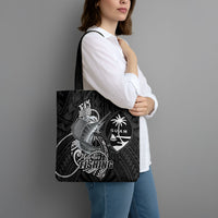 Guam Blue Marlin Fishing Tote Bag Guahan Fish Hook Tattoo Black Version