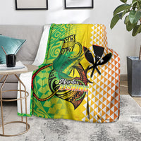 Hawaii Blue Marlin Fishing Blanket Hawaiian Kanaka Kakau Reggae