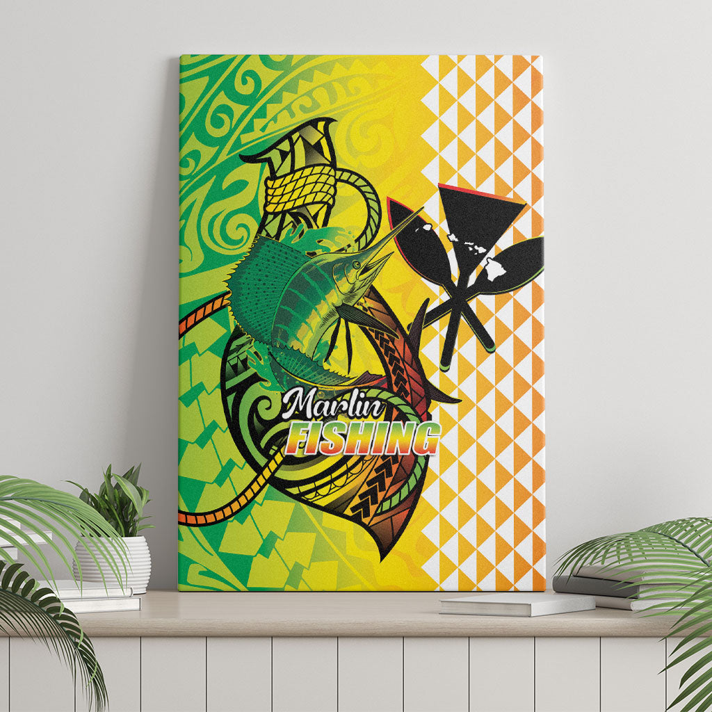 Hawaii Blue Marlin Fishing Canvas Wall Art Hawaiian Kanaka Kakau Reggae