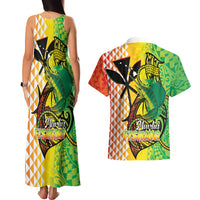 Hawaii Blue Marlin Fishing Couples Matching Tank Maxi Dress and Hawaiian Shirt Hawaiian Kanaka Kakau Reggae LT14 - Polynesian Pride